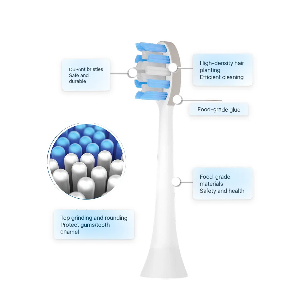 Replacement Toothbrush Heads For Doxo D5 D8 Smart Sonic Electric Toothbrush，4/8/16pcs