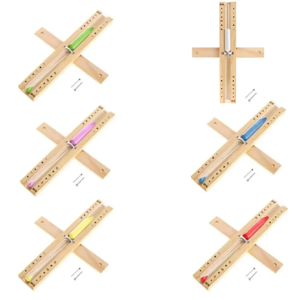 

15 Minute Sauna Sand Timer Wooden Glass Wall Mounted Sandglass Clock Home Decoration Rotating Hourglass Timer for Classroom
