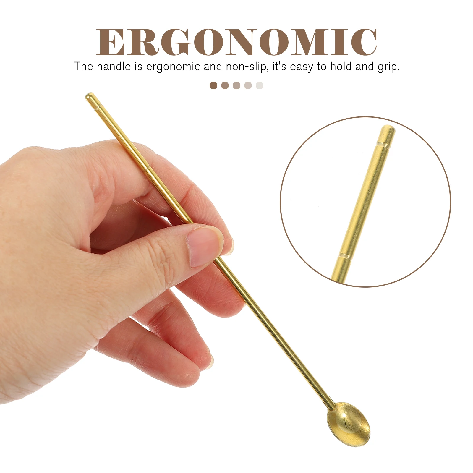 

1 Set Chinese Burner Kit Brass Incense Press Powder Spoon Tools For Yoga Meditation Home Temple Non-Slip Handle Odor