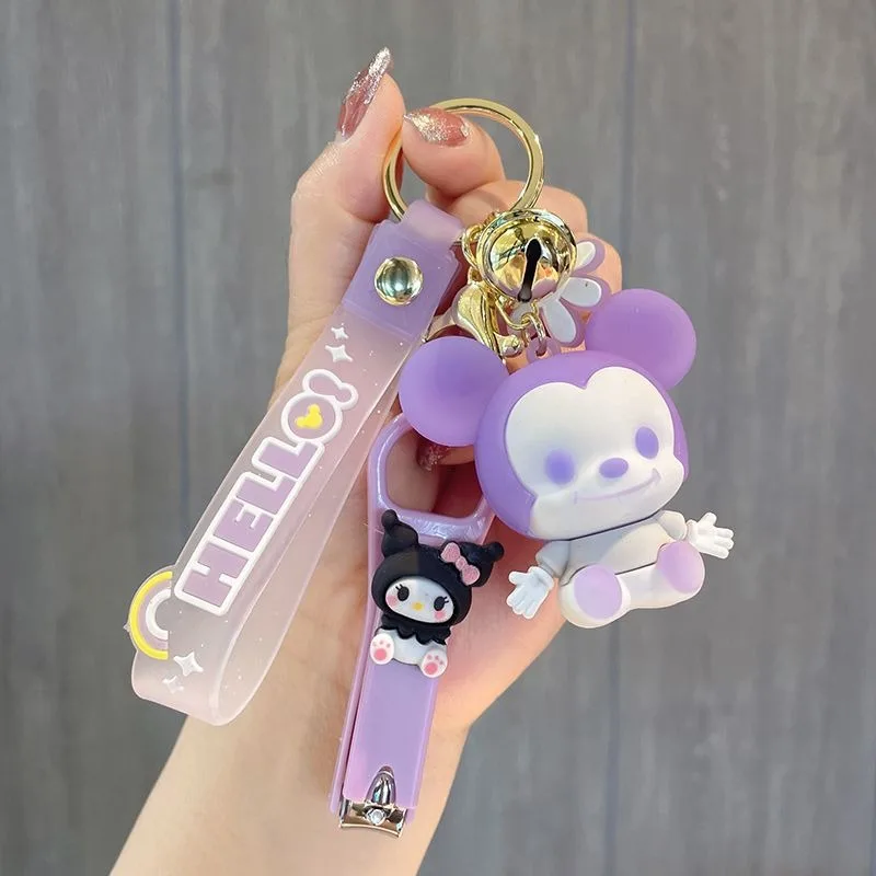 Cute Disney Mickey Minnie New Men's and Women's Creative Cartoon Doll Fashion Portable Car Bag Keychain Pendant Anime Peripheral