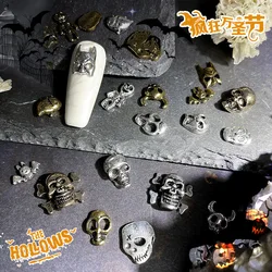 20PCS Vintage Metal Nail Art Charms Supplies Skull Ghost Design Accessories For Halloween Nails Decoration Manicure Decor Parts