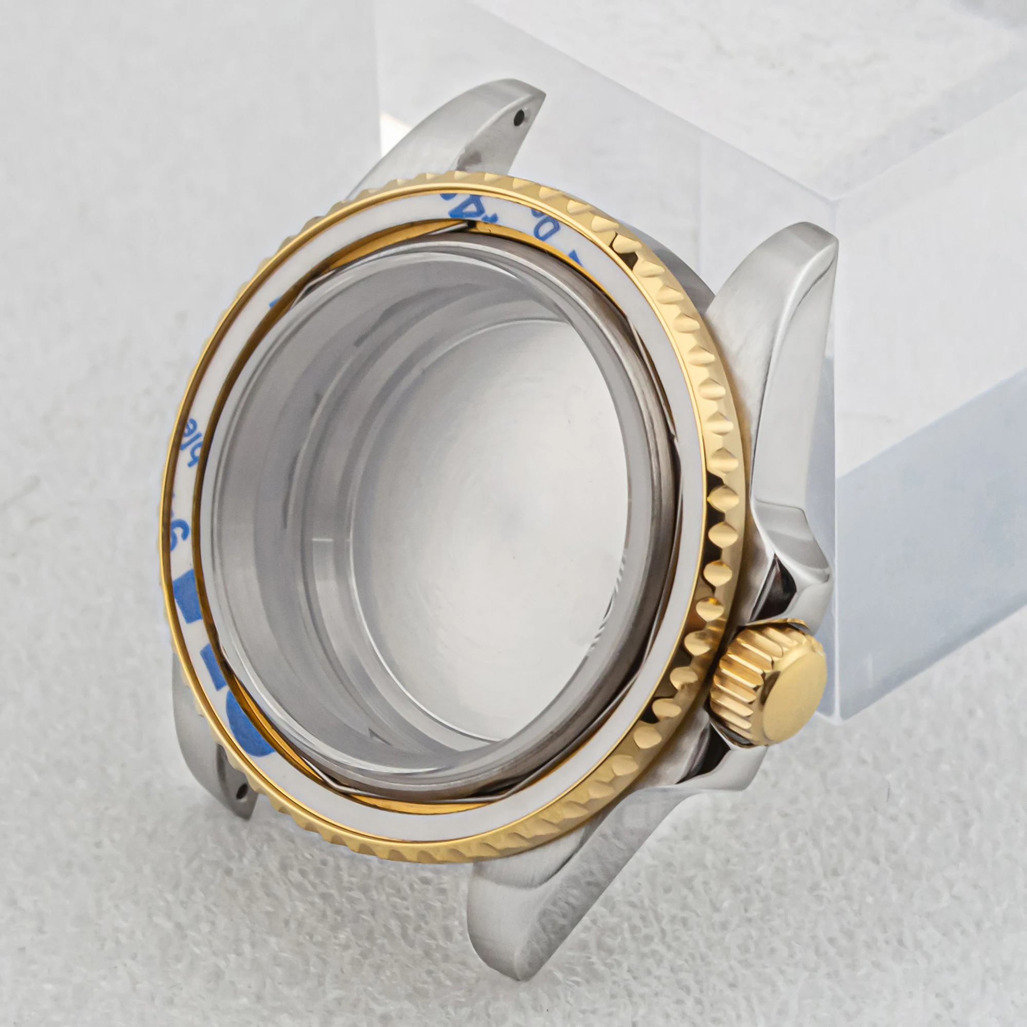 

40mm Watch Case Stainless Steel Sapphire Glass 5ATM Waterproof Fit SUB GMT Case NH34 NH35 NH36 Mechanical Automatic Movement