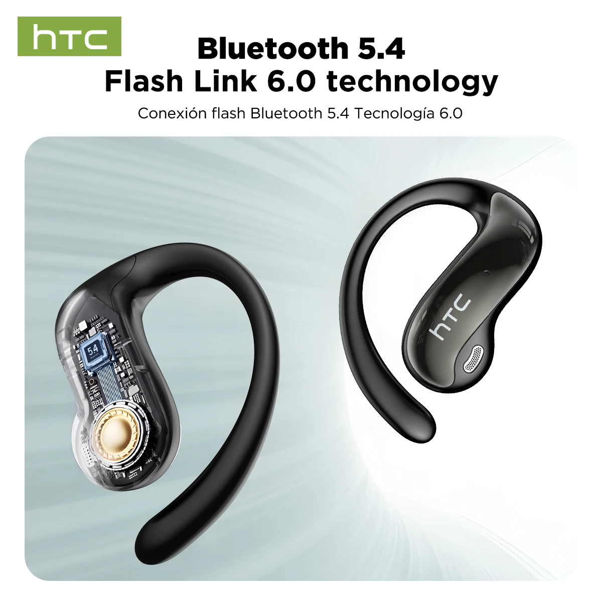 HTC Wireless Earbuds 150+ Multilingual Smart Translation, 34H Extended Playtime Crystal-Clear Headset Sound Effective Compact image 3