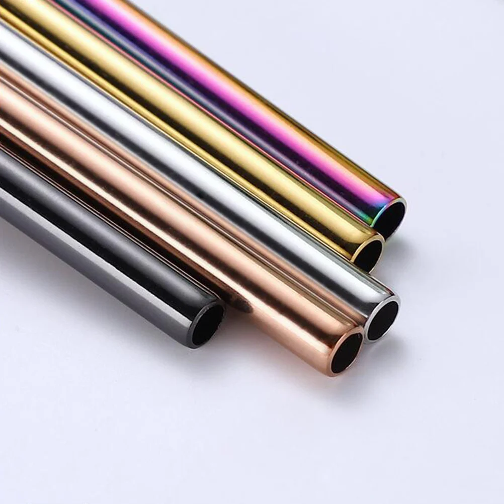 

7Pcs Reusable Stainless Steel Straw Spoon with Cleaning Brushes Colorful Flower Stirring Straws for Coffee Milk Tea Cocktail