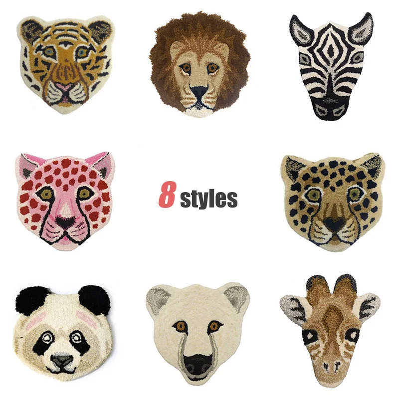 Nordic 3D Wild Animal Carpet Rug Giraffe Tiger Chair Cushion Anti Slip Bathroom Floor Mat Bedroom Bedside Carpet Furry Doormat - Image 6