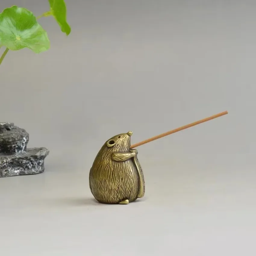 Neue 1-teilige Ornamente aus reinem Messing für Kunst und Kunsthandwerk, Bronze-Maus-Papierbetrachter, Sternzeichen-Maus-Ornamente, Figuren, Desktop-Dekoration