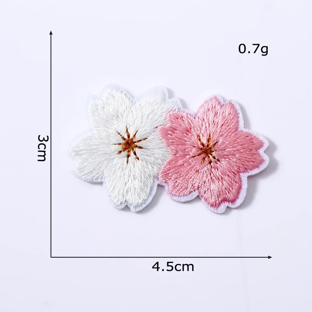 500pcs/Lot Small Cherry Sakura Embroidery Patch Shirt Dress Skirt Hair Underwear Bra Clothing Decoration Craft Diy Applique