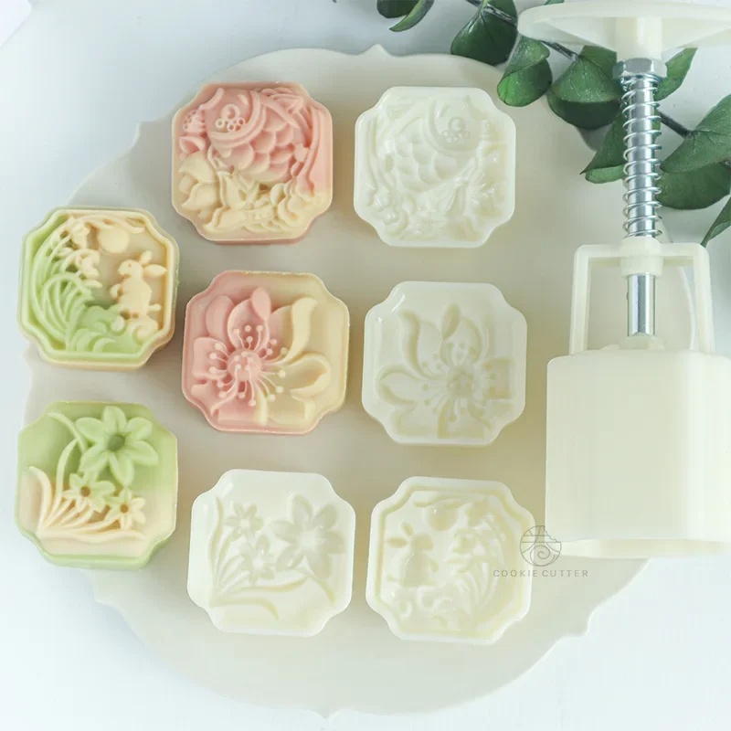 Window edge flower koi fish flower mung bean cake mold Mid-Autumn Festival carp daffodil lotus moon cake mold Chinese yam