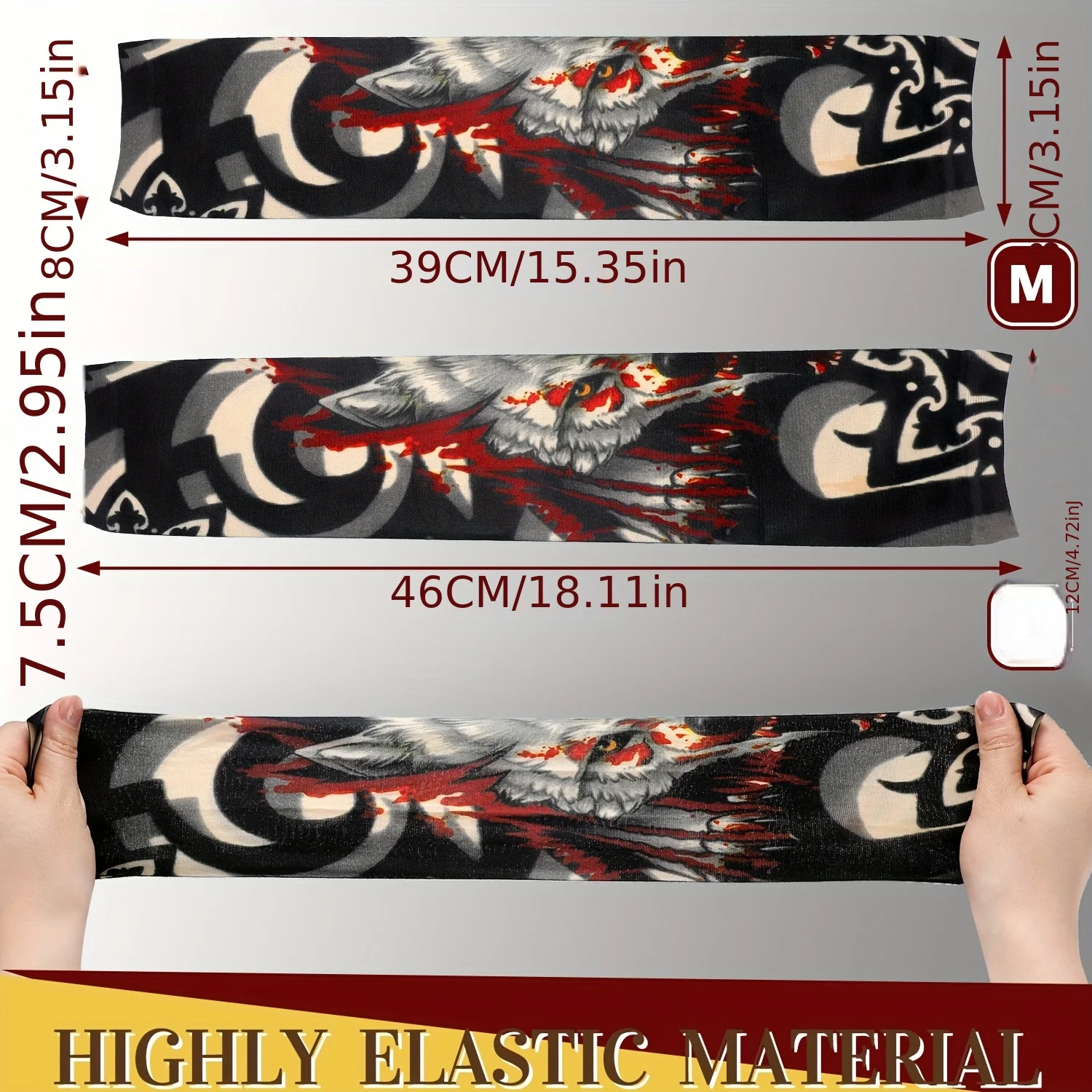 남성용 쿨링 암 슬리브 20개, 긴 손가락 없는 슬리브, 미끄럼 방지 UV 보호, 스포츠 임시 문신 슬리브