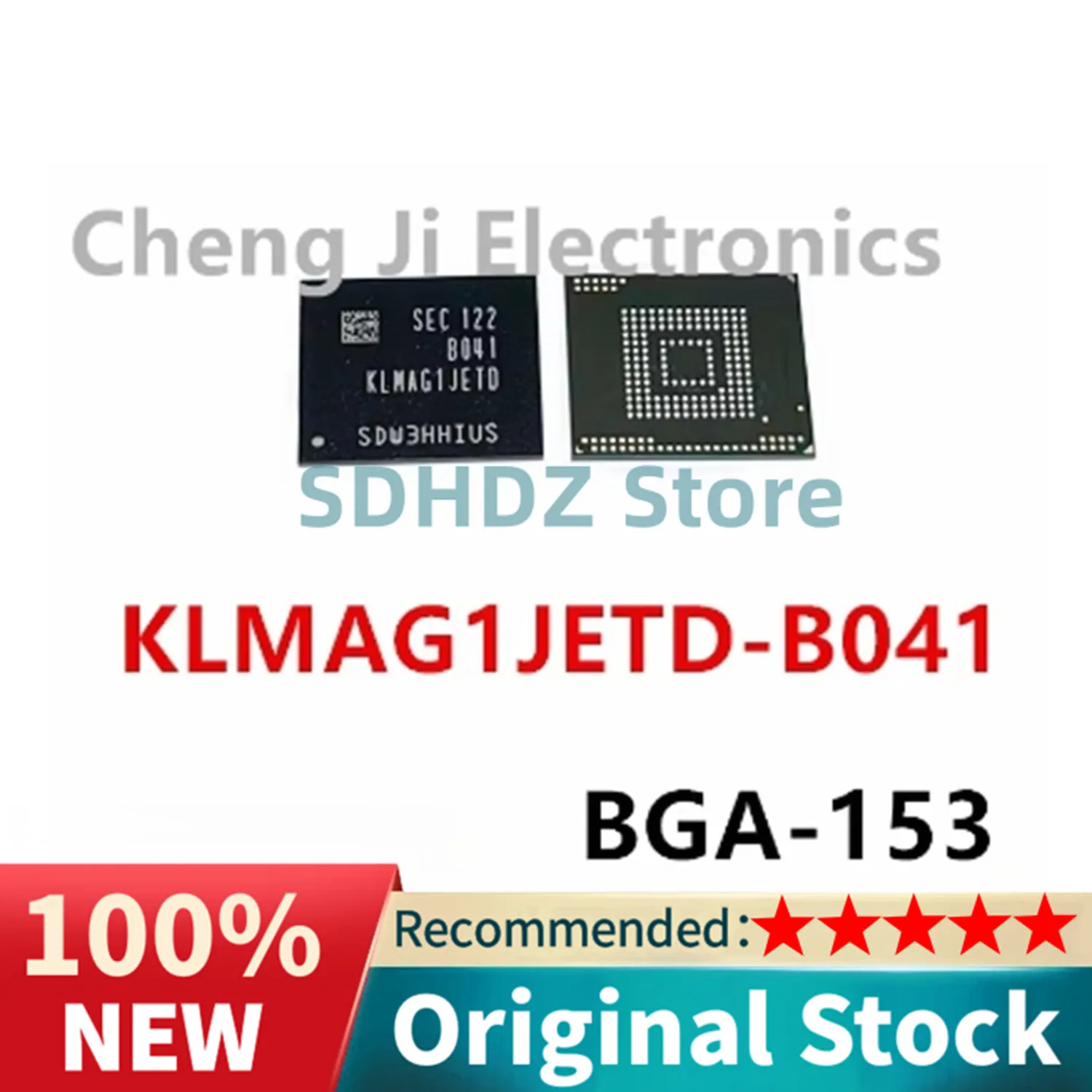 

5PCS KLMAG1JETD-B041 KLMAG1JETD BGA-153 EMMC MEMORY chip
