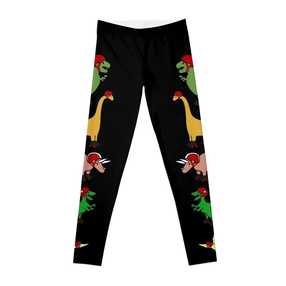 Roller Derby Dinosaurs Leggings Pants sport fitness set gym Clothing fitness sports shirts gym Womens Leggings