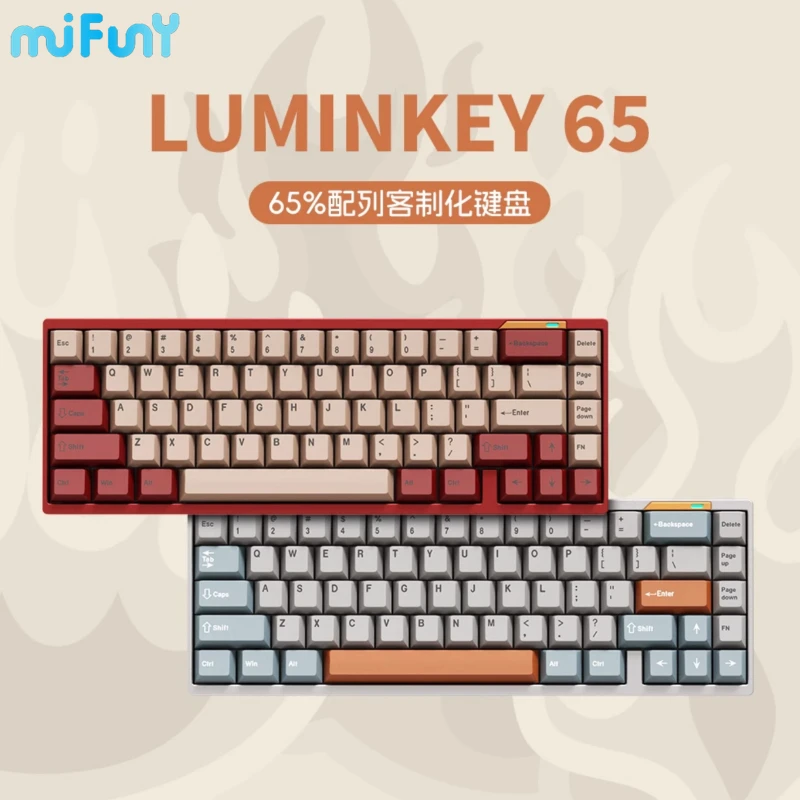 MiFuny 65% Aluminum Bluetooth Mechanical Keyboard Kit Wireless 67 Keys Tri Mode Hot Swap Customized VIA E-sports Gaming Keyboard