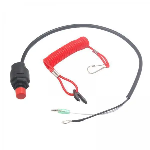 Emergency Motorboat Stop Switch Plastic Kill Button Universal Cut Off Lanyard for Outboard Engine