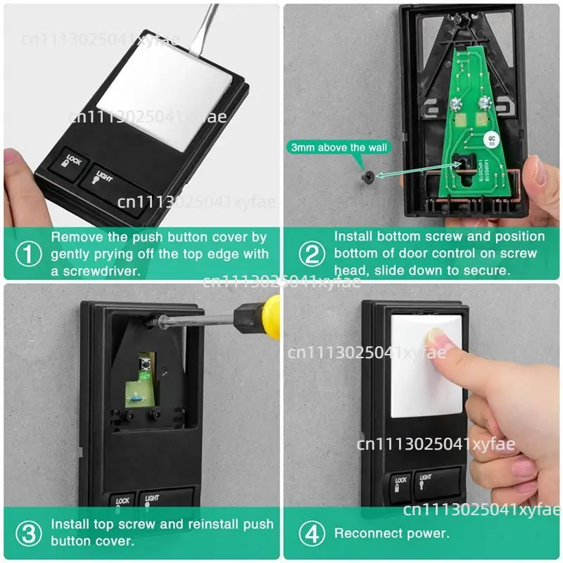3X Garage Door Opener Control Panel, Multi-Function Wall Keypad Button Replacement For 78LM, Wired
