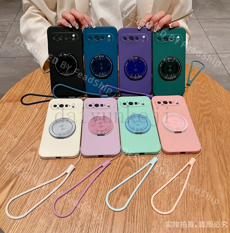 Google Pixel 9 7 8 6 5 Pro XL Pixel 6A 8A 7A 5A用 シリコン製ソフトカバー 磁気ホルダー付き スクリーンプロテクター付きスマホケース