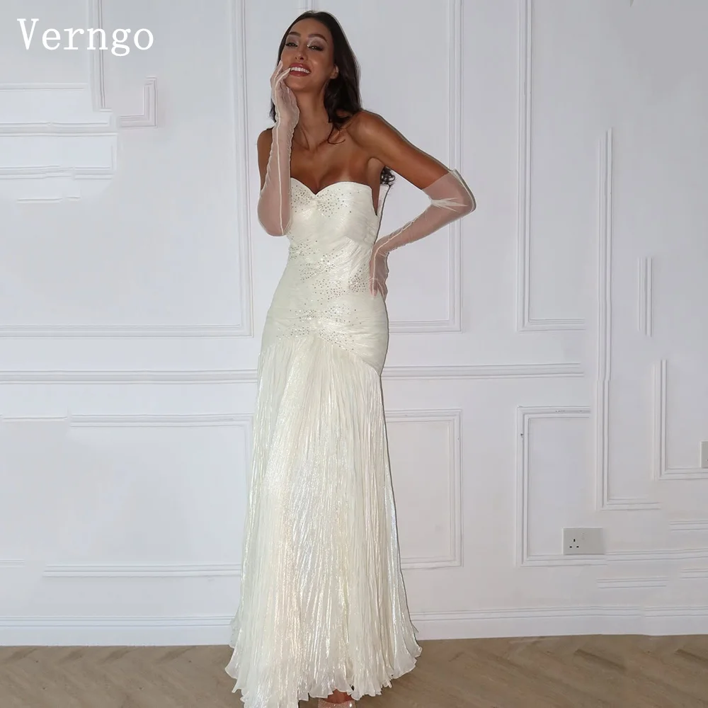 

Verngo Elegant Shiny Chiffon Evening Dress Sequined Sweetheart Mermaid Formal Occasion Dress Modern Prom Gowns Customized