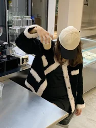 MENINA BONITA 2022 New Grain Fleece vera pelliccia cappotto in lana d'agnello autunno inverno donna capispalla sciolto spesso lungo moda Streetwear