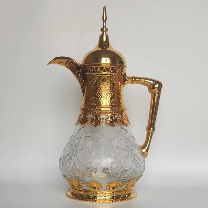 Arabic-style Decorative Pattern Coffee Kettle Party Large Capacity Coffee Pot Portable Hand-held Glass Tea Pot