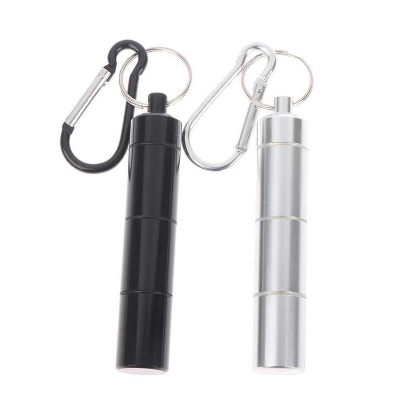 Aluminum Alloy Outdoor Survival Pill Box Mini Waterproof Capsule Seal Bottle Container Capsule Pill Bottle Tank Keychain tools