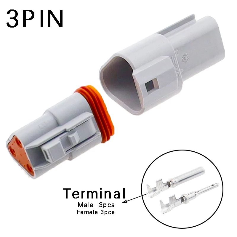 1set Deutsch DT connector DT06-2S/DT04-2P 2P 3P 4P 6P 8P 12P waterproof electrical connector for car motor with pins 22-16AWG