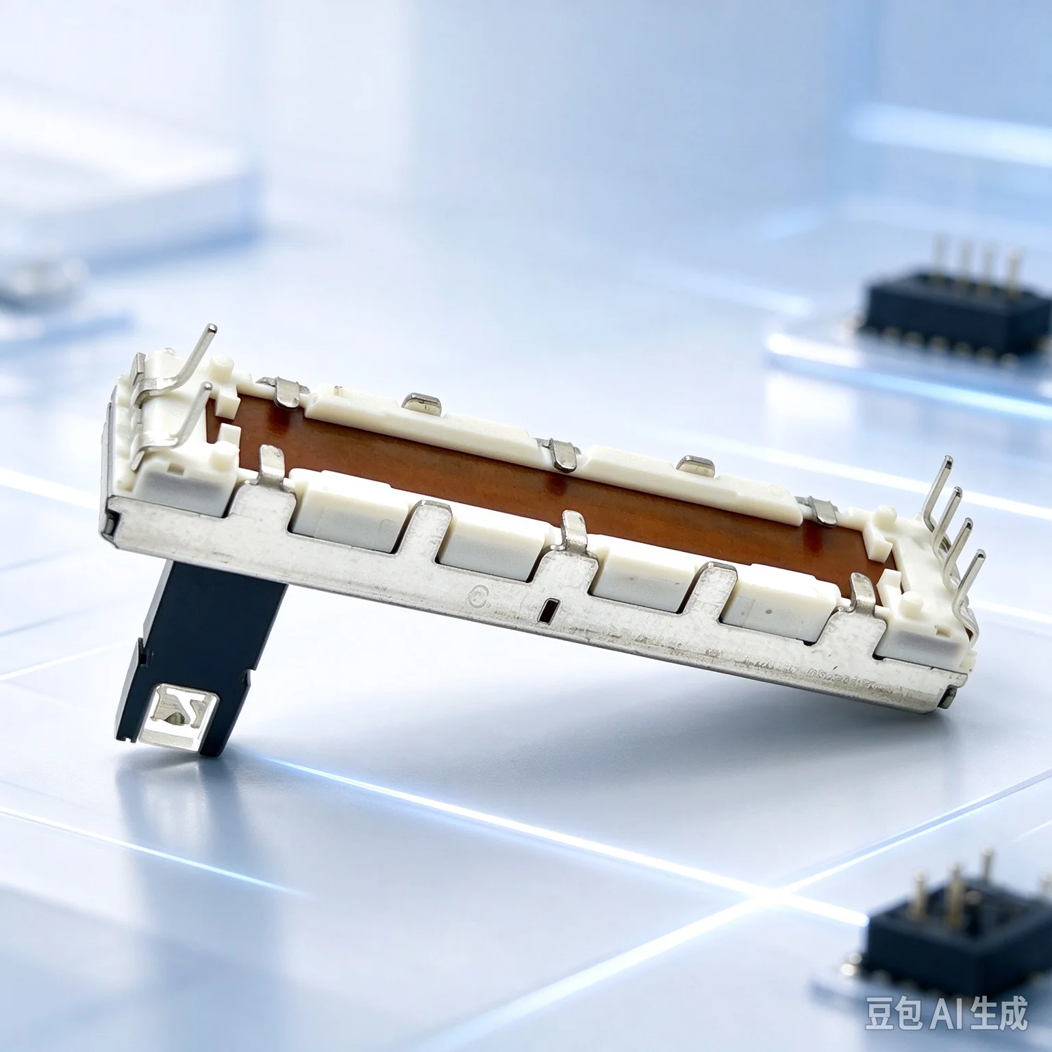 Premium Fuhua Single Gang 45mm Sliding Potentiometer with White LED B10K,Center Detent,15MM  5pcs