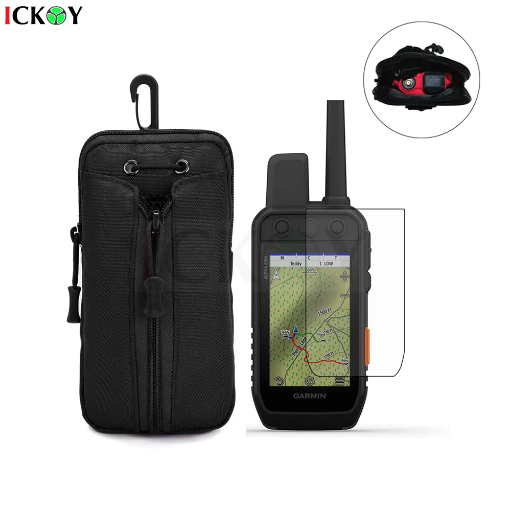 

Military Tactical Molle Pouch Case Bag + LCD Screen Protector for Garmin Alpha 200i 300i 200 300 Dog Hunting GPS Accessories