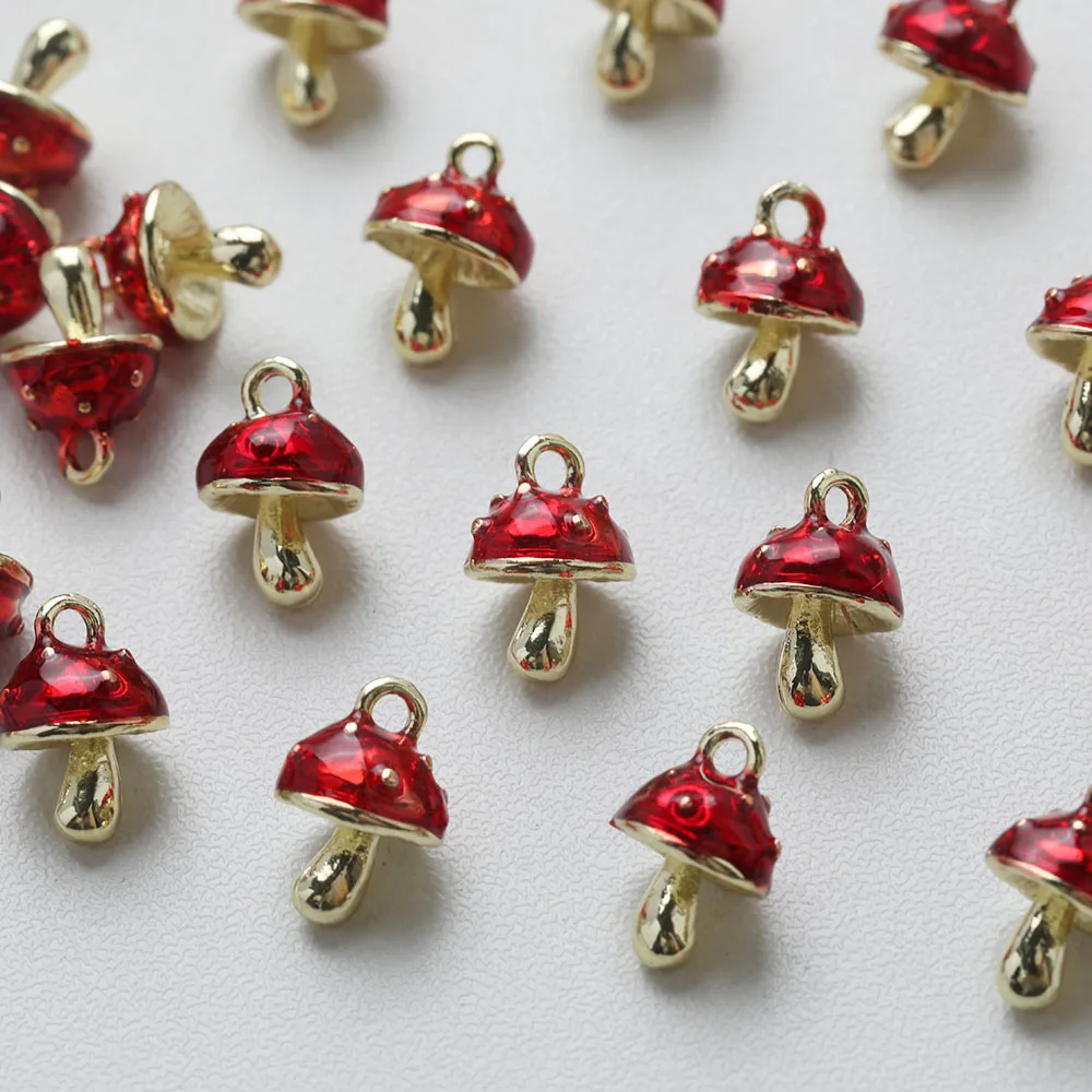 10 шт. изящные подвески в форме гриба для изготовления ювелирных изделий, подвесные принадлежности, аксессуары ручной работы «сделай сам», 8,8*12,8 мм