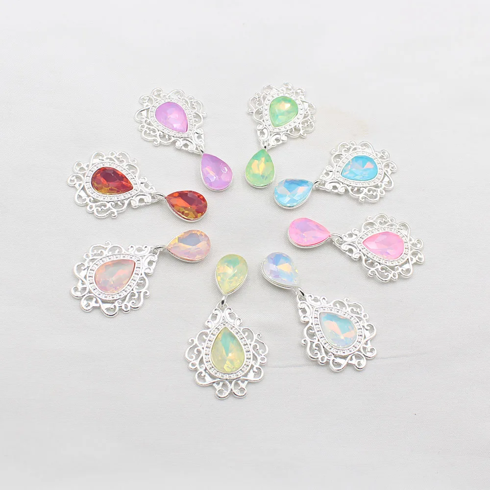 LKERAN 5 pieces of 25 * 48mm droplet mocha pendant jewelry DIY brooch wedding invitation wine glass gift box hair accessories