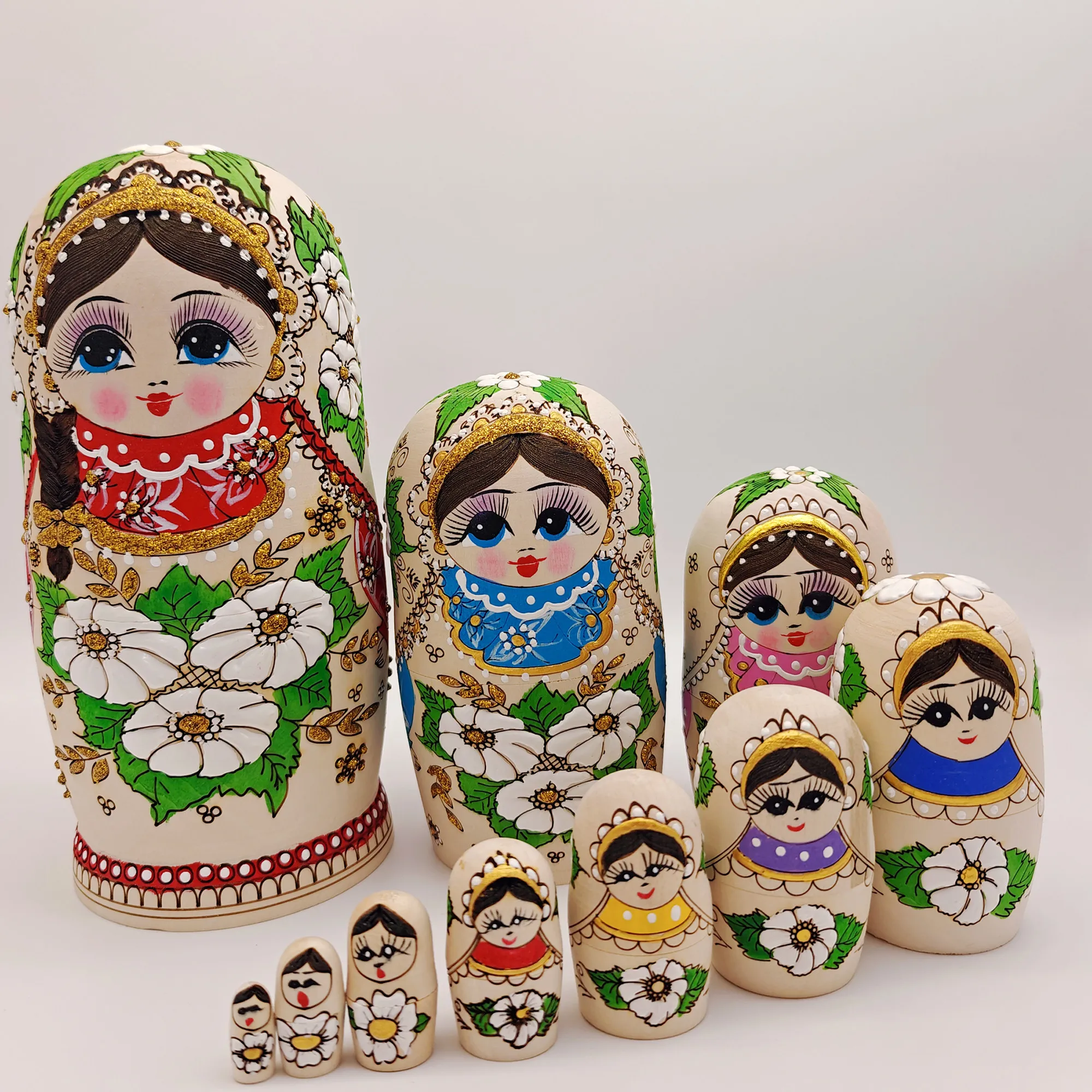 For Matryoshka doll 10-layer log engraved New Year's girl gift gift travel souvenir