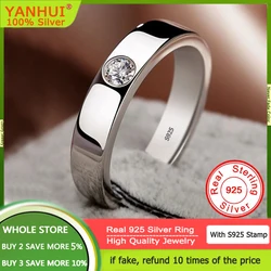 Men's Women's Wedding Ring Original S925 Sterling Silver 2mm Zirconia Diamond Ring Couple's Engagement Ring Lovers' Fine Jewelry