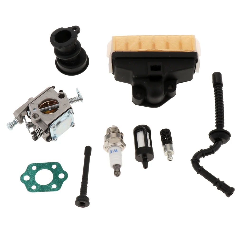 بالمنشار استبدال فلتر الهواء جزازة العشب المعدنية جزء خط الوقود طوقا مجموعة ل MS250 MS230 #4