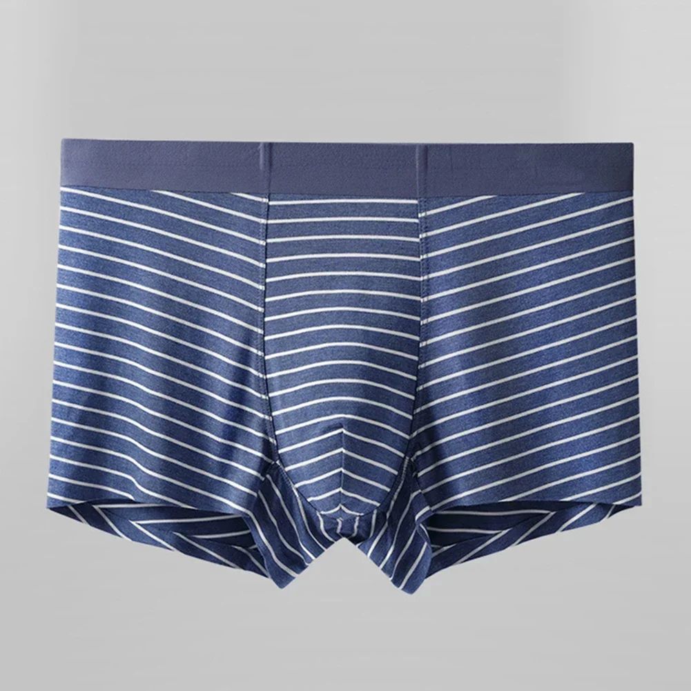 

Breathable Boxer Mens Underwear Sleepwear Sportswear Medium Waist Style Striped Pattern All Seasons Wear For Daily Wear
