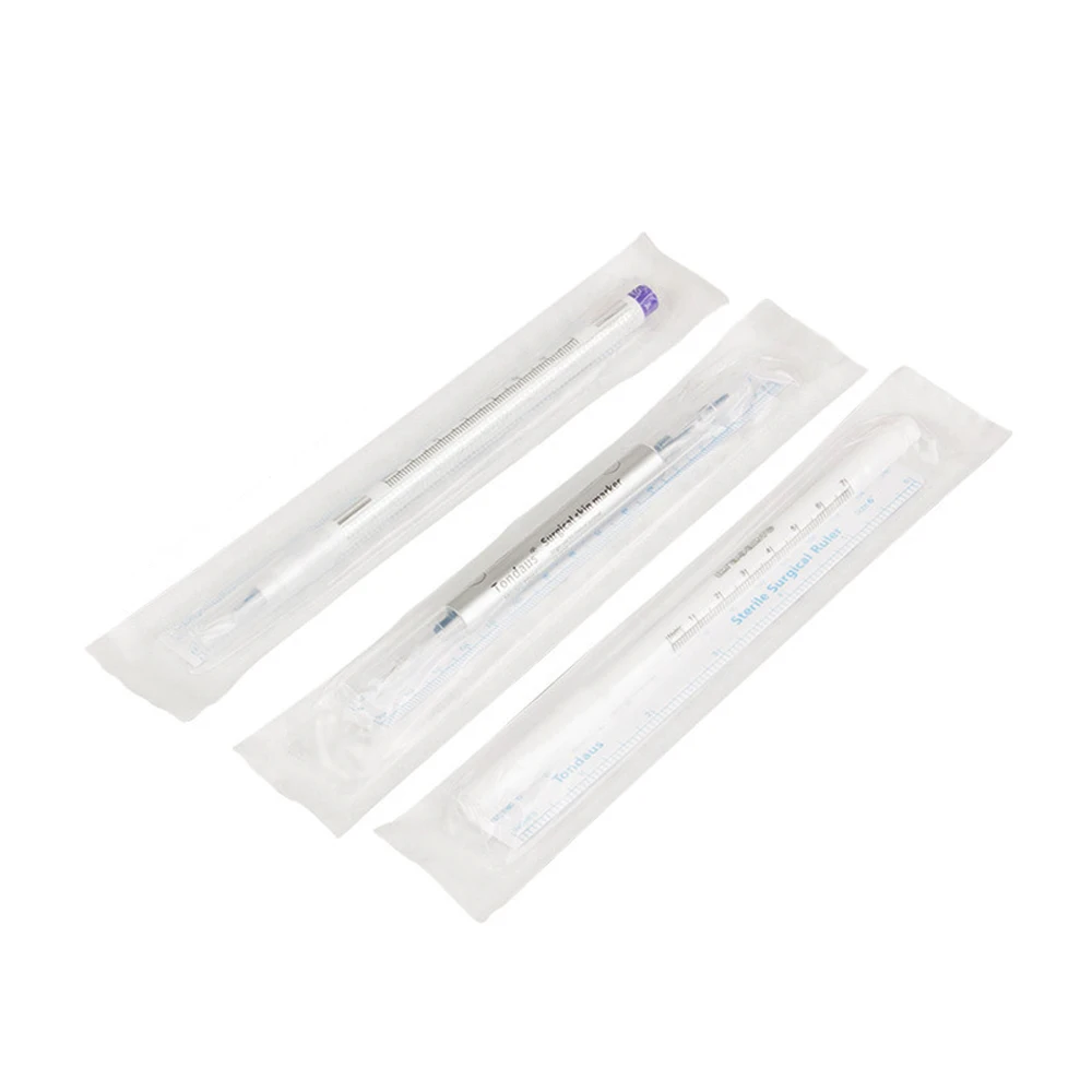 Surgical Skin Marker Eyebrow Tattoo Pen Microblading Pen Permanent Makeup Accesories Eye Brow Pencil with Measuring Ruler 1pcs