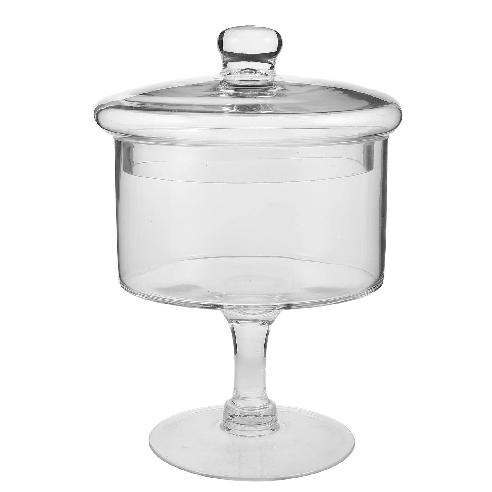 

Clear Glass Cake Stand 25cm Elegant Footed Base Dust Cover Dessert Display Wedding Party Decor Food Stands for Display Party