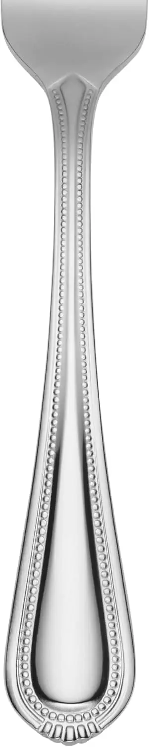 Set Peralatan Makan Stainless Steel 45-Piece untuk 8 Orang, Aman untuk Mesin Cuci Piring dengan Peralatan Penyajian, Desain Mutiara Manik-Manik