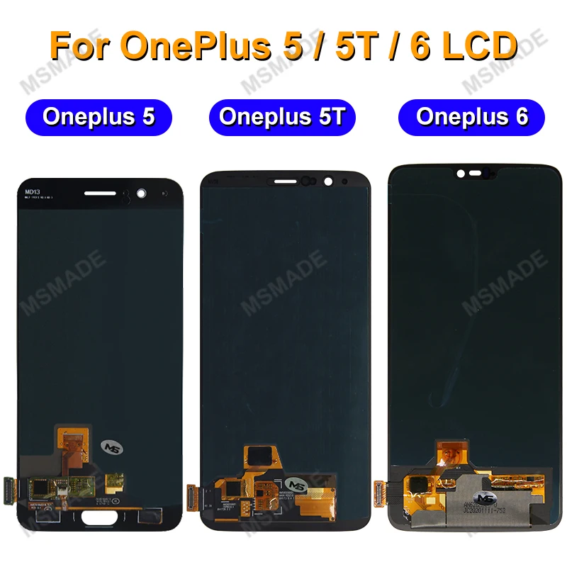 AMOLED OEM For Oneplus 5 5T LCD 6T 7 7T 8T 9R LCD Touch Screen Display Replacement For Oneplus 6 Display