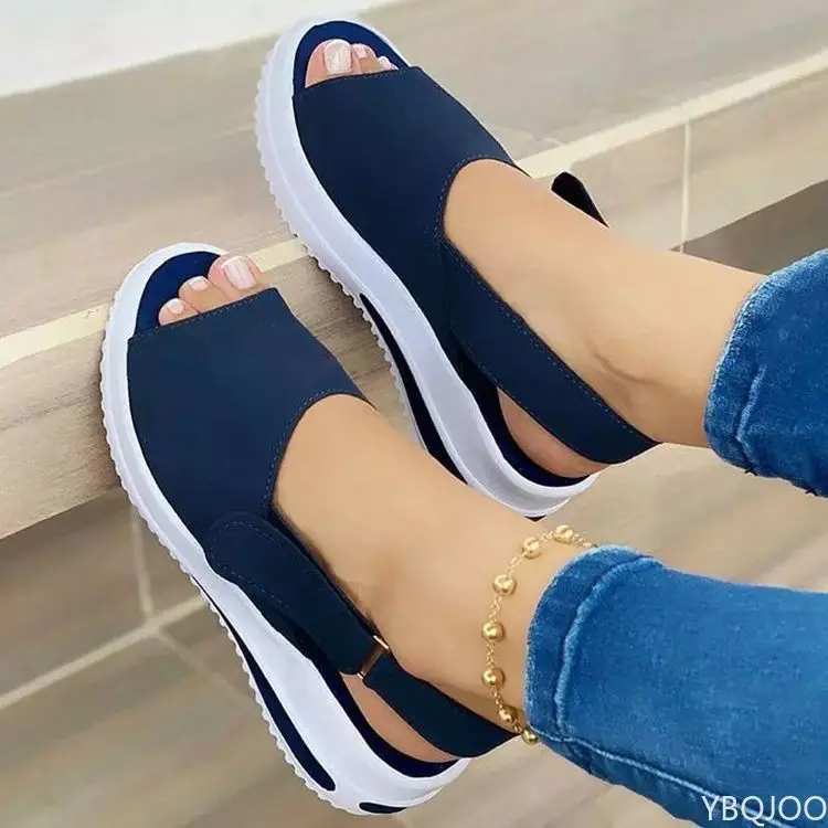 2023Women Shoes Summer Breathable Wedges Sneakers Shoes Women Plus Size Shoes Women Trainers Flat Vulcanize Shoes Sport Sandals