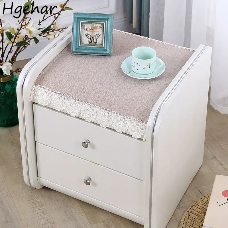 New Dust-proof Covers Bedside Table Dust Cover Embroidery Decorative Pads Household Water Dispenser Microwave Oven TV Tablecloth