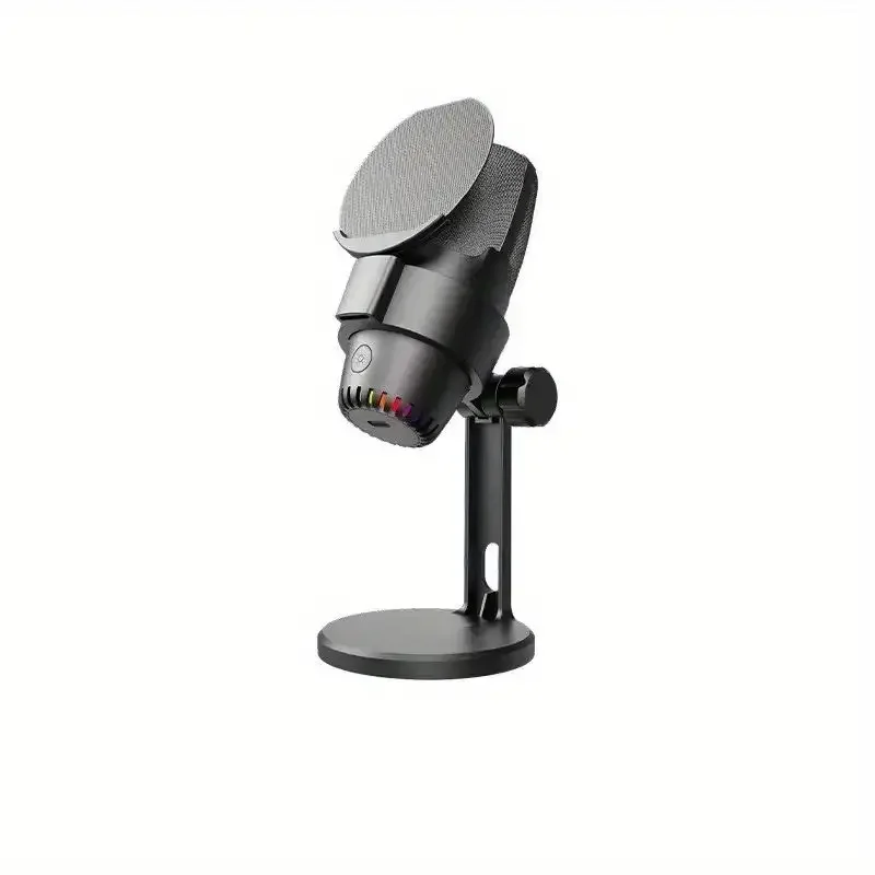 

USB Microphone RGB Microfone Headphone Output and Touch-Mute Button Mic Professional HIFI for Recording and Streaming PC Mac