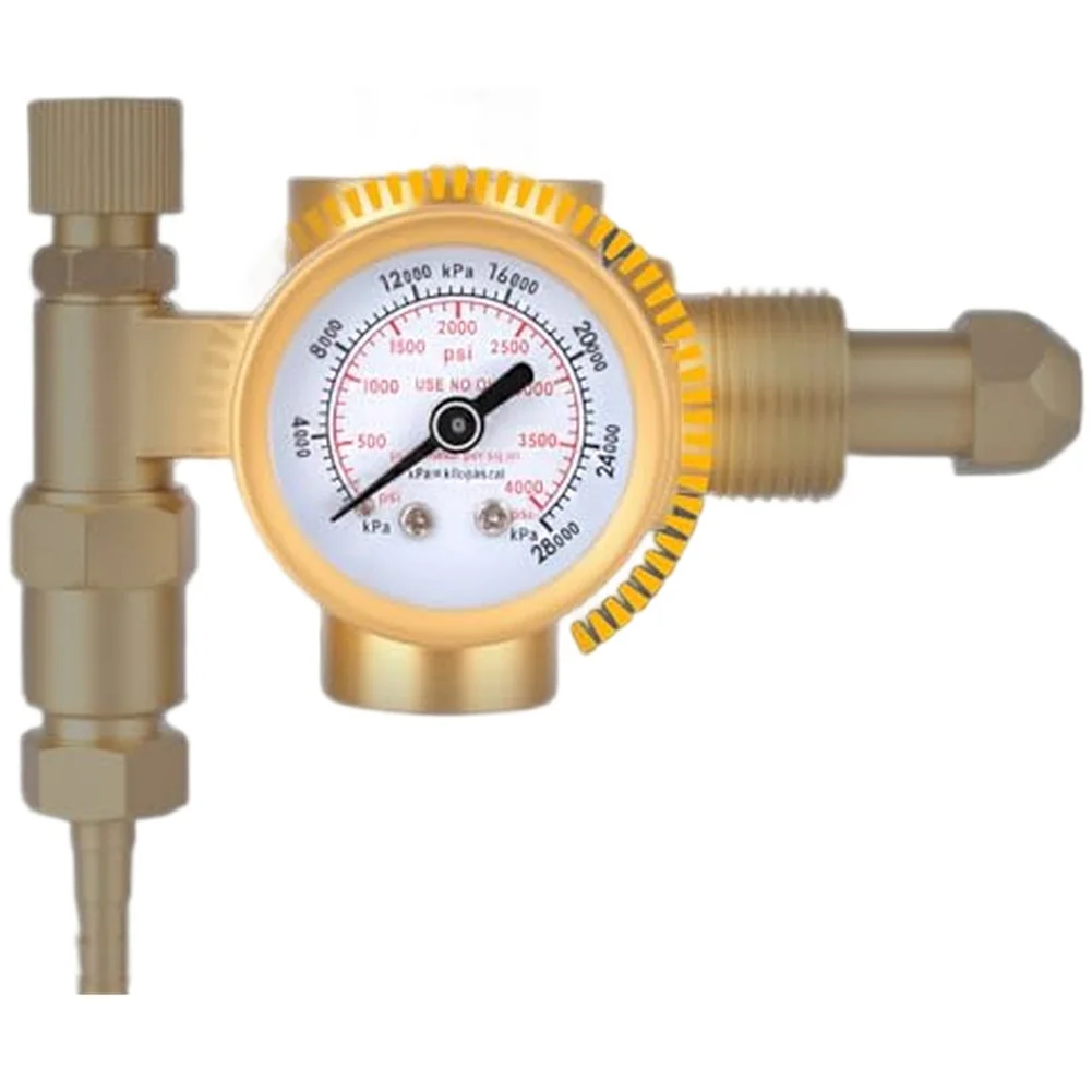Brass Pressure Reducer 0-4000 PSI With CGA-580 Connector For TIG MIG Welding Machine Gas Regulator Flow Meter