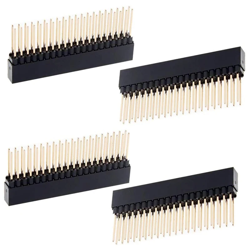 Cabezal de apilamiento N88R de 2 x 20 (40 pines) para cabezal extra alto Raspberry Pi A+/B+/Pi 2/Pi 3 (paquete de 4)