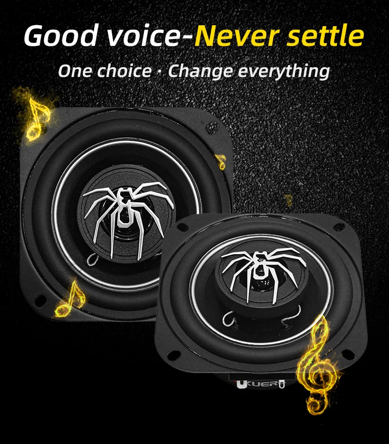 HOT new Spider-Style PP RMS 20W MAX 80W 4 Inch 2-Way Full Range 80hz-20khz 12V Car audio Coaxial Speaker with 20mm-voice coil