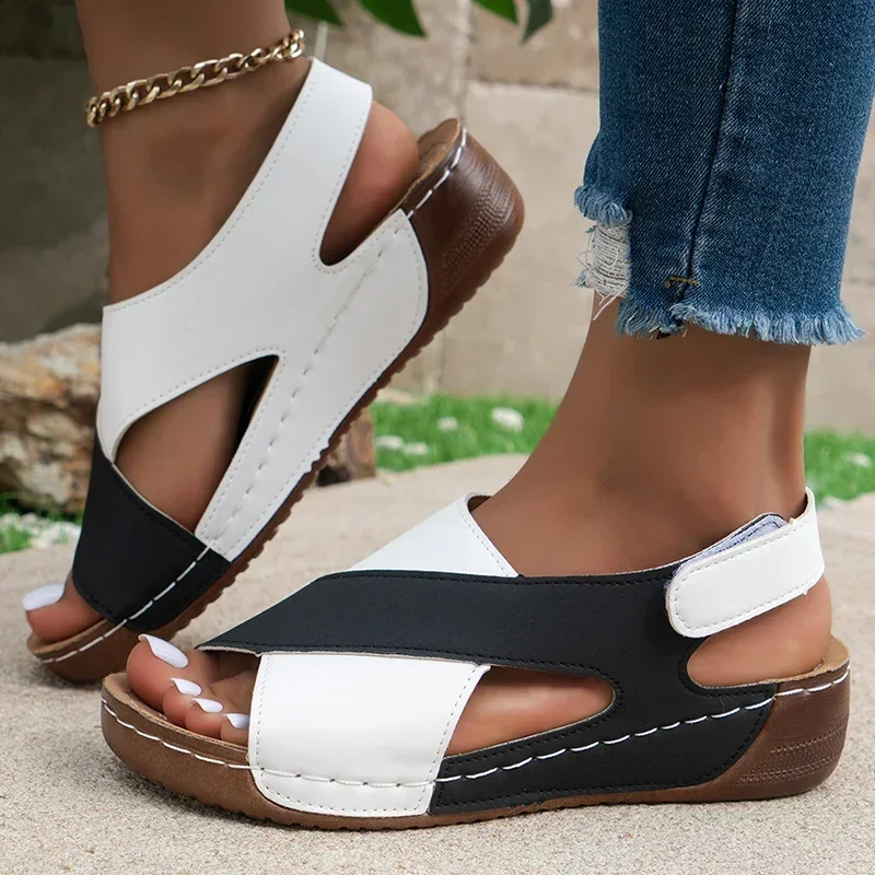 Women's Sandals Summer 2024 Wedge Heels Shoes Women Heeled Sandals Mix Color Summer Shoes Female Footwear Wedges Sandalias mujer