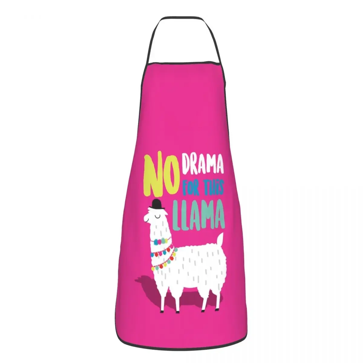 Unisex No Drama For This Llama Alpaca Bib Apron Adult Women Men Chef Tablier Cuisine for Kitchen Cooking Animal Cartoon Pattern