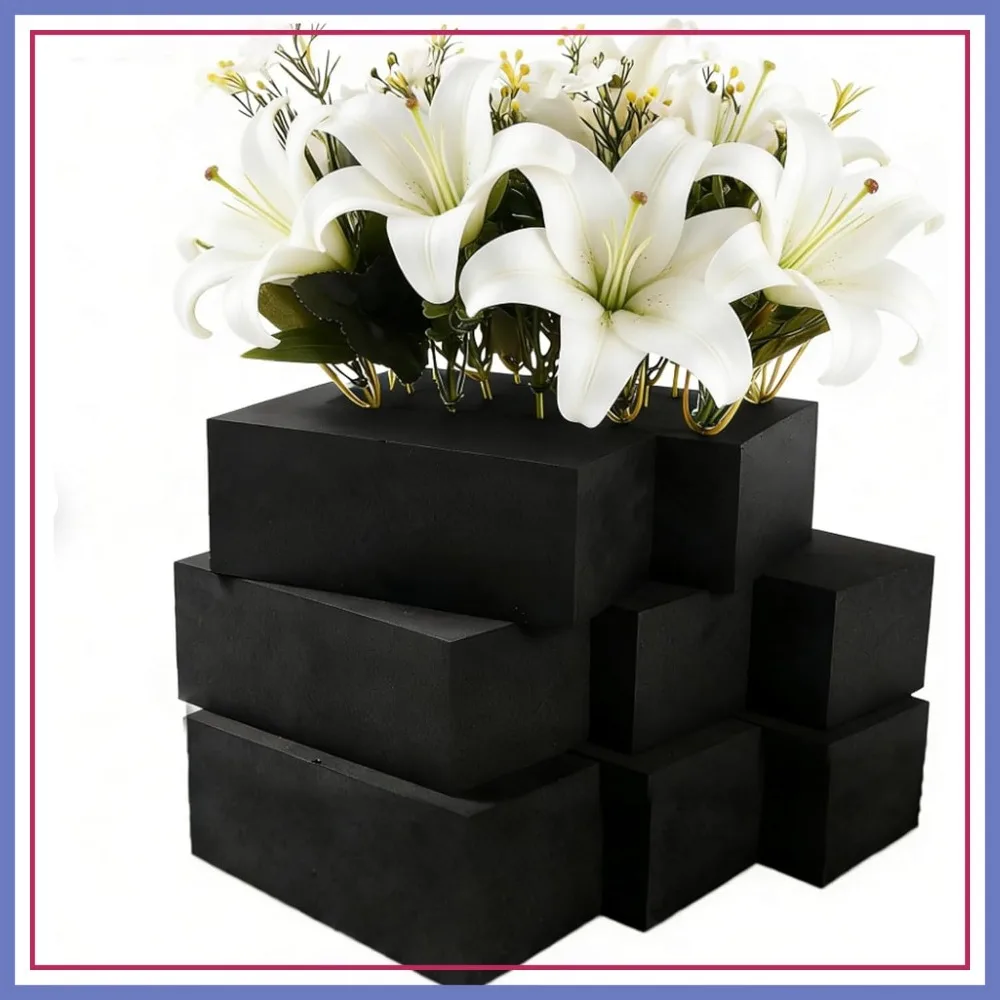 

4 Pack Reusable Floral Foam Blocks, 6x3x2.5 Inch, Water Resistant for Artificial Flowers, Outdoor Planters, Wedding Decor