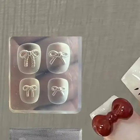 Moule de sculpture d'ongles 3D en Silicone, fleur Sexy Y2K, nœud Kawaii JK pour fille, décoration d'ongles de fête à faire soi-même, breloque de beauté des ongles