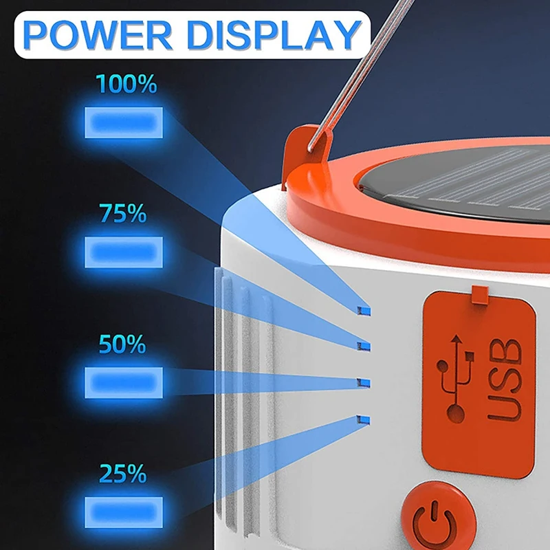 HOT-LED Solar Camping Lamp,Camping Lantern Portable Garden Tent Lamp Light Waterproof Searchlight For Night Fishing