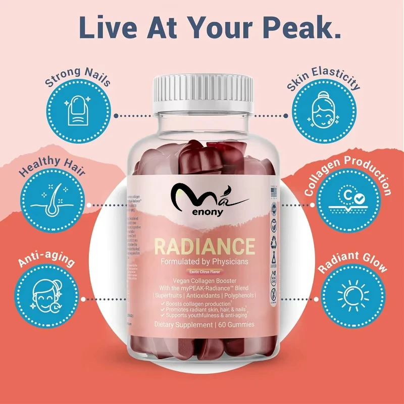 

Radiance Vegan Collagen Booster and Superfruit Gummies, Hair Skin and Nails Vitamins for Beauty-60 pills