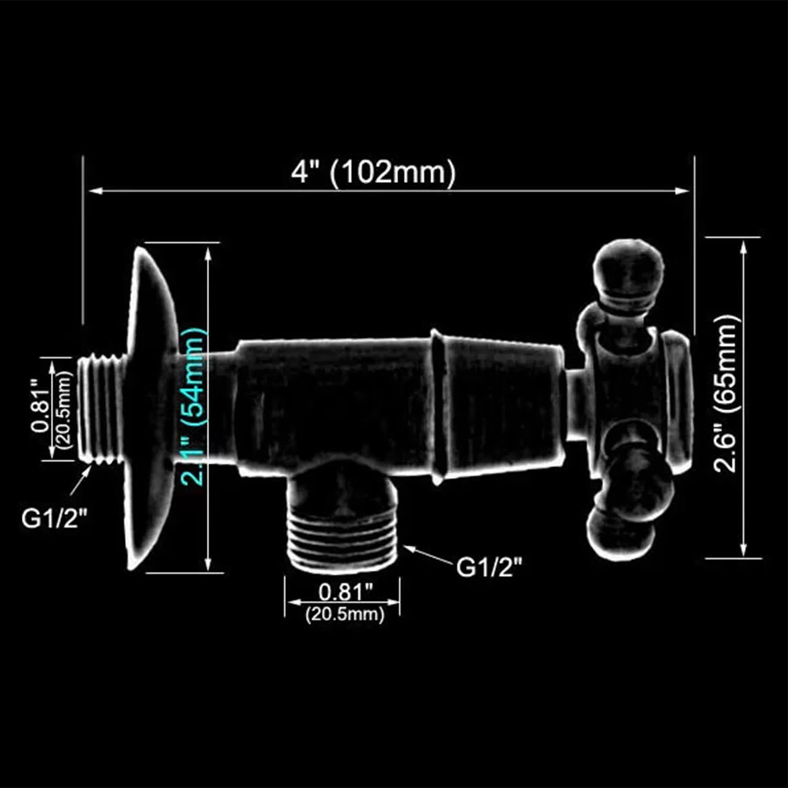 

1 2 угловой клапан 102*65 мм латунный угловой клапан устойчивость к окислению латунный материал отличная обработка покрытия домашний декор домашний декор