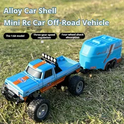 1/64 Mini RC Car 4WD Off-Road Climbing Alloy Car Shell Vehicl 2.4GHz Simulation Lighting Remote Control Car Model Toy Boys Gifts